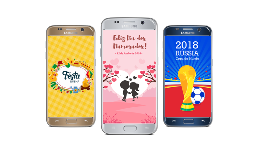 Telas Splash – Dia dos Namorados, Festa Junina e Copa do Mundo 2018!